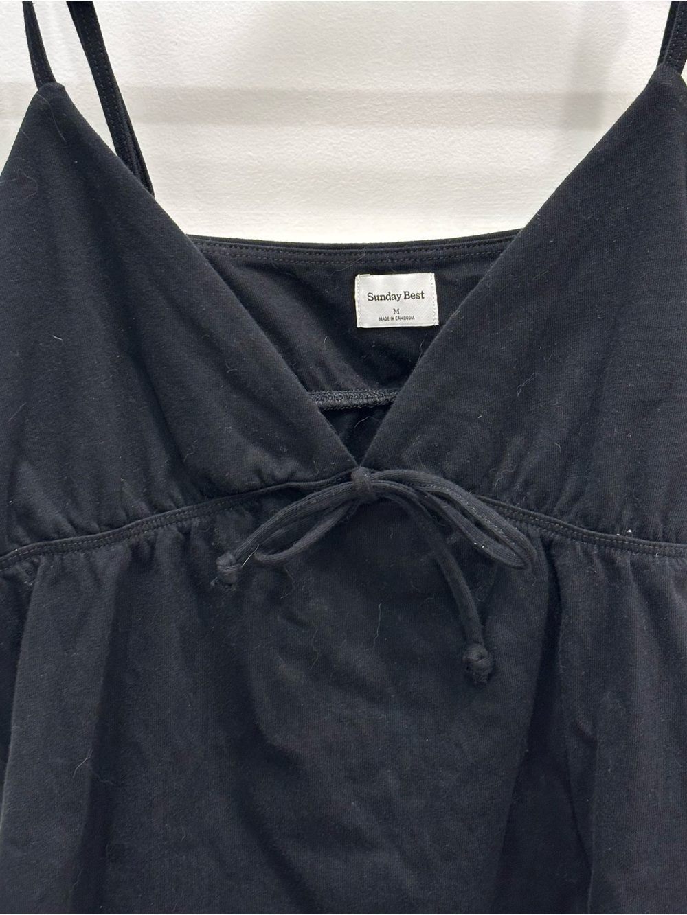 Sunday Best Aritzia Black Babydoll Spaghetti Strap Crop Top - Picture 3 of 5
